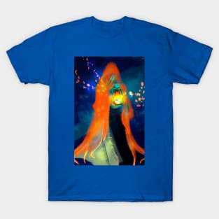 Vampire Squid mermaid priestess mermay glowing lantern sorceress tarot hermit T-Shirt